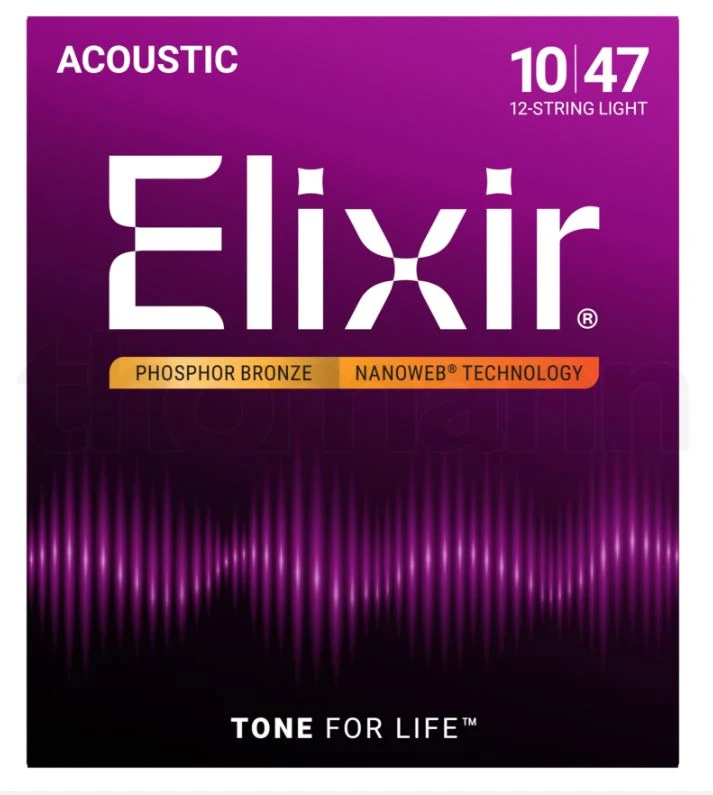 Elixir 16152 10-47 Phosphor Bronze - 12 Saiten